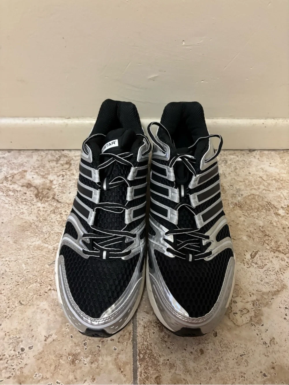 Adidas Adistar Control 5 Black Silver Metallic JQ4169 Causal Men's Size 13 - Picture 4 of 5